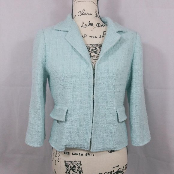 Carlisle Jackets & Blazers - Carlisle Blazer Light Blue Tweed Silver Hook